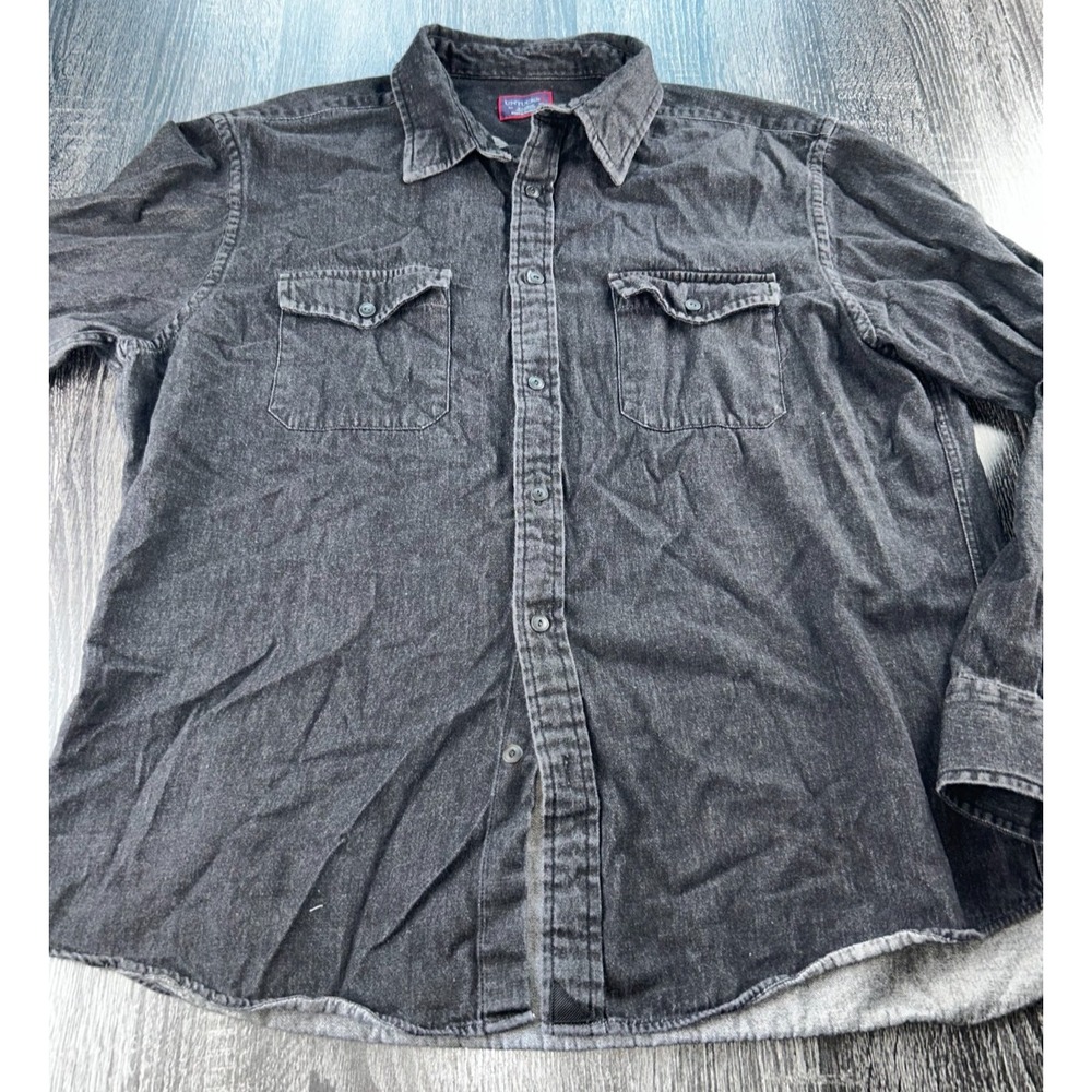 UNTUCKit Gray Chambray Button Down Shirt Two Pocket L/S Casual Modern Fit XL